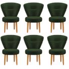 Jogo 6 Cadeiras Moderna Decor para Mesa de Jantar Estofada Pés de Madeira Ergonômica Jogo 6 Cadeiras Moderna Decor para Mesa de Jantar Estofada Pés de Madeira Ergonômica