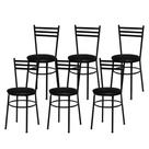 Jogo 6 Cadeiras Para Cozinha Epoxi Preta