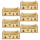 Jogo 6 Caixinhas em MDF com Alça e Recorte Happy Birthday” Festas de Aniversário M21