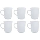 Jogo 6 Caneca Americana Porcelana Lisa Branca Xicara 220ml