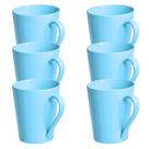 Jogo 6 Caneca Chá Café Azul 250ml em Porcelana