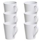 Jogo 6 Caneca Chá Café Branco 250ml em Porcelana