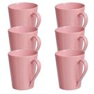 Jogo 6 Caneca Chá Café Rosa 250ml em Porcelana
