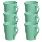 Jogo 6 Caneca Chá Café Verde 250ml em Porcelana