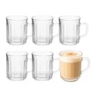 Jogo 6 Caneca de Cappuccino Chocolate Quente Chá 300ml de Vidro Em Casa Tem