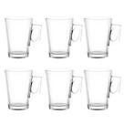 Jogo 6 Caneca de Vidro Para Capuccino Café Chá 130ml Glassy