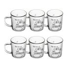 Jogo 6 Caneca de Vidro Preciso de Café para Levantar Lyor 200ml