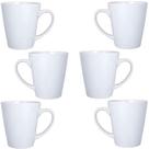 Jogo 6 Caneca Xicara em Melamina 350ml Branco Atacado