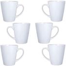 Jogo 6 Caneca Xicara em Melamina 350ml Branco