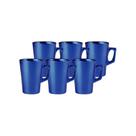 Jogo 6 Canecas 140ml De Vidro Azul Hauskraft