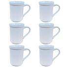 Jogo 6 Canecas 250ml - Porcelana Branca