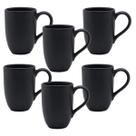 Jogo 6 Canecas Café Chá 350ml Flat Onix Preto Acetinado Oxford Jogo 6 Canecas Café Chá 350ml Flat Onix Preto Acetinado Oxford