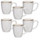 Jogo 6 Canecas Café Chá Porcelana Ryo Maresia Oxford 260ml Kit Completo