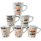 Jogo 6 canecas Cônicas 120ml Flork Café - Porcelana