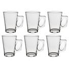 Jogo 6 Canecas de Vidro Casual 185ml Café Chá