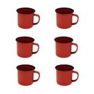 JOGO 6 CANECAS ESMALTADA 350ml VERMELHA XÍCARA CAFÉ FAZENDA JOGO 6 CANECAS ESMALTADA 350ml VERMELHA XÍCARA CAFÉ FAZENDA