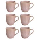 Jogo 6 Canecas Rosas 273ml Cerâmica Xícaras Chá Porto Brasil Litchi Degrade