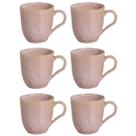 Jogo 6 Canecas Rosas 273ml Cerâmica Xícaras Chá Porto Brasil Litchi Degrade