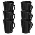 Jogo 6 Canecas Tulipa Preta Café Chá Porcelana 250ml