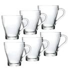 Jogo 6 Canecas Xícara Café Cappuccino Expresso Vidro 250ml