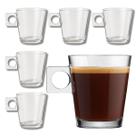 Jogo 6 Canecas Xícaras de Vidro Casual Café Chá 80ml com Alça Quadrada - Class Home Jogo 6 Canecas Xícaras de Vidro Casual Café Chá 80ml com Alça Quadrada - Class Home