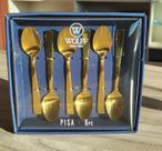 Jogo 6 Colheres De Café Em Aço Inox - Wolff Pisa Dourado