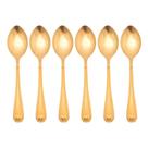 Jogo 6 Colheres Dourada de Mesa Sopa Jantar Victoria Gold Inox Fratelli