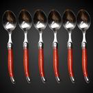 Jogo 6 Colheres Inox Laguiole Luxo Design Clássico Francês
