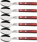 Jogo 6 Colheres Para Sobremesa Polywood Aço Inox Tramontina Com Cabo De Madeira Vermelho Jogo 6 Colheres Para Sobremesa Polywood Aço Inox Tramontina Com Cabo De Madeira Vermelho