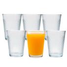 Jogo 6 Copo de Vidro 200ml Suco Refrigerante Água Diamond Cut Fratelli