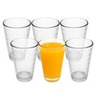 Jogo 6 Copo de Vidro 200ml Suco Refrigerante Água Lines Rings Fratelli