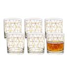 Jogo 6 Copo de Whisky Vidro Baixo para Drink Whiskey Uisque Detalhe Dourado Cube 320ml Wolff Jogo 6 Copo de Whisky Vidro Baixo para Drink Whiskey Uisque Detalhe Dourado Cube 320ml Wolff