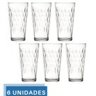 Jogo 6 Copos 350ml Vidro Vitrage Suco Agua Transparente Nadir