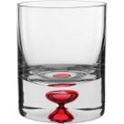 JOGO 6 COPOS ÁGUA SUCO DRINK BAIXO HOME&CO ESFERA VERMELHA ECO CRYSTAL 300ml 10x8x8cm TRANSPARENTE