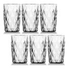 Jogo 6 copos alto diamante diamond 400 ml vidro resistente