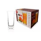 Jogo 6 Copos Altos de Vidro 350ml Quadrado Hokkaido PJ129-12
