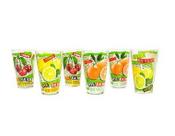 Jogo 6 Copos Altos Long Drink 300ml Para Água / Sucos Vidro Litografado 3 Estampas Origem Itália