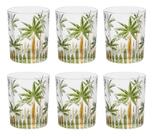 Jogo 6 Copos Baixos Cristal Ecologico Wolff Palmeira Coqueiro Tree 340ml