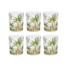 Jogo 6 Copos baixos Em Cristal Wolff Palm Tree Hand 340ml