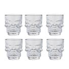 Jogo 6 Copos Caveira de Vidro Shot Drink Dose Vodka Tequila