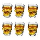 Jogo 6 Copos Caveira Vidro Shot Dose Vodka Skull Tequila Bar 50ml - Lyor