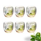 Jogo 6 Copos de Café de Vidro Parede Dupla 80ml Bugatti