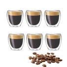 Jogo 6 Copos de Chá Café Parede Dupla 80ml Borossilicato