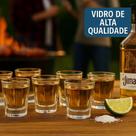 Jogo 6 Copos de Dose 45ml Vidro Resistente para Tequila, Cachaça, Whisky e Shots, Jogo 6 Copos Dose Vidro Transparente