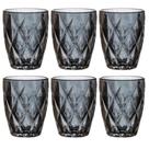 Jogo 6 Copos de Vidro Diamond Cinza Titânio 280ml Luxo Bebidas Água Suco Jogo 6 Copos de Vidro Diamond Cinza Titânio 280ml Luxo Bebidas Água Suco