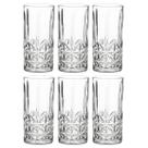 Jogo 6 Copos de Vidro Moon Stone 360ml Bebidas Drinks Suco Água Luxo Resistente