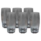 Jogo 6 Copos Florida Vidro Cinza Mesa Posta Chique 370ml Jogo 6 Copos Florida Vidro Cinza Mesa Posta Chique 370ml