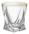 Jogo 6 Copos Ice Para Whisky 300ml Borda Dourada - Hauskraft Cor Branco