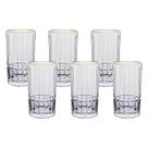 Jogo 6 Copos Long Drink 385 ml Borda Dourada