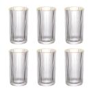Jogo 6 Copos Long Graffiato Com Borda Dourada Drink 420ml
